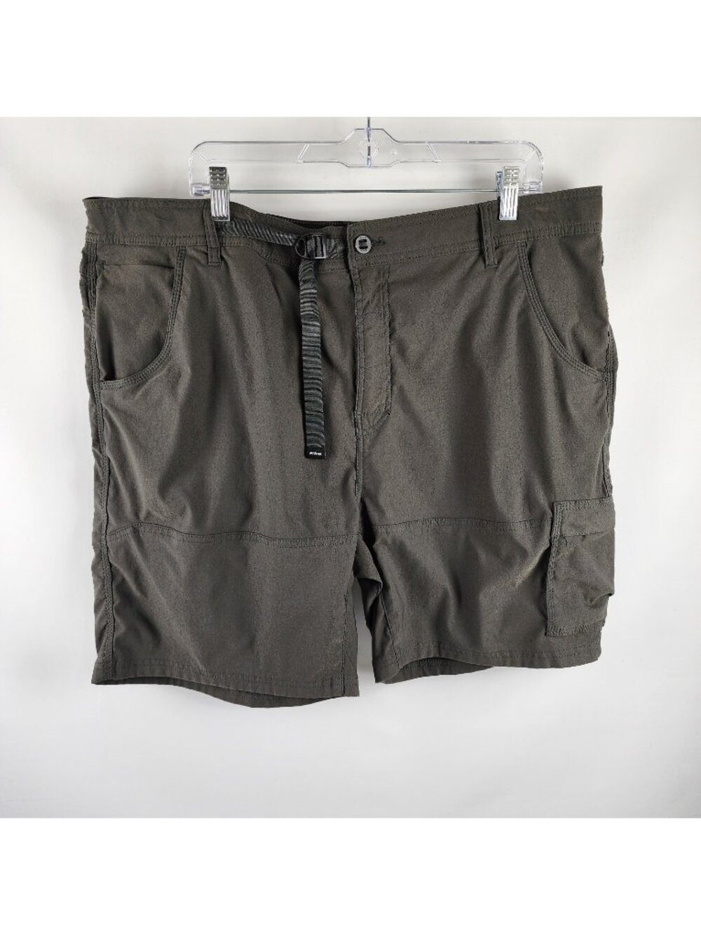 Prana Shorts Men 42x8 Green Cargo Belted Stretch Zion Standard Fit Short 1969751